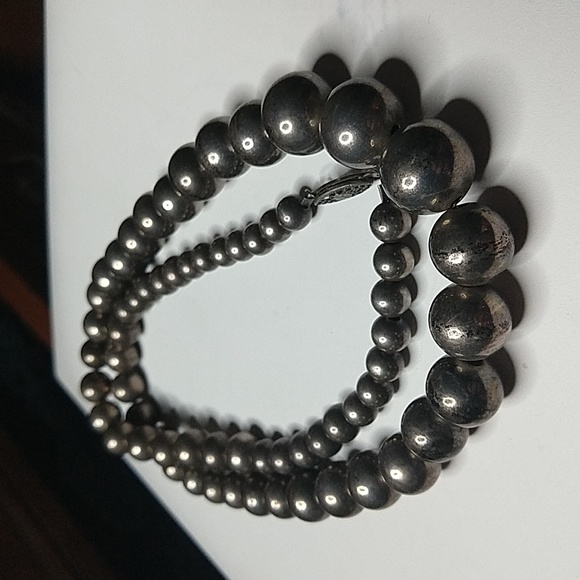 Vintage Sterling silver 925 patina bead necklace